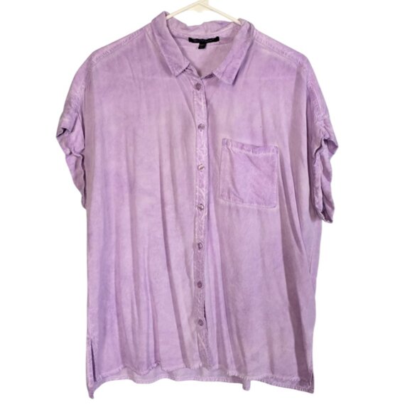 EUC Velvet Heart Short Sleeve Button Down - Super Soft Tie Dye - Picture 1 of 5